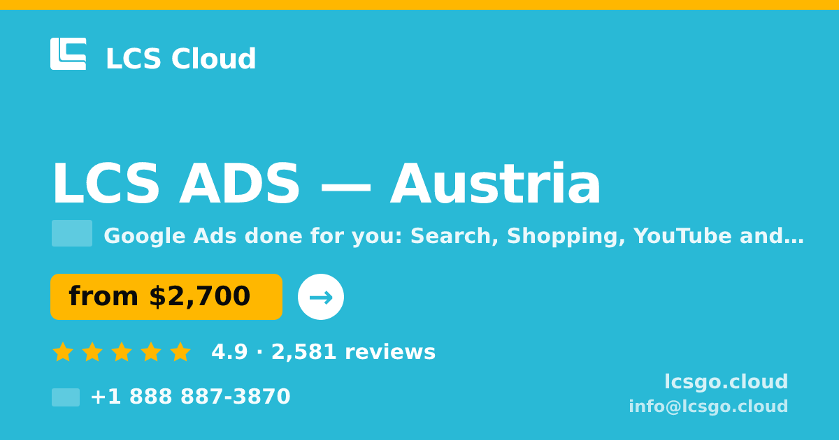 LCS ADS in Austria — from $2,700/mo, rated 4.9/5 by 2581 clients. LCS Cloud.
