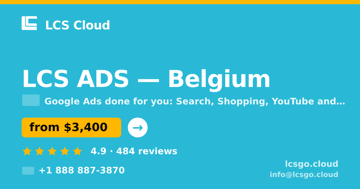 LCS ADS in Belgium — from $3,400/mo, rated 4.9/5 by 484 clients. LCS Cloud.