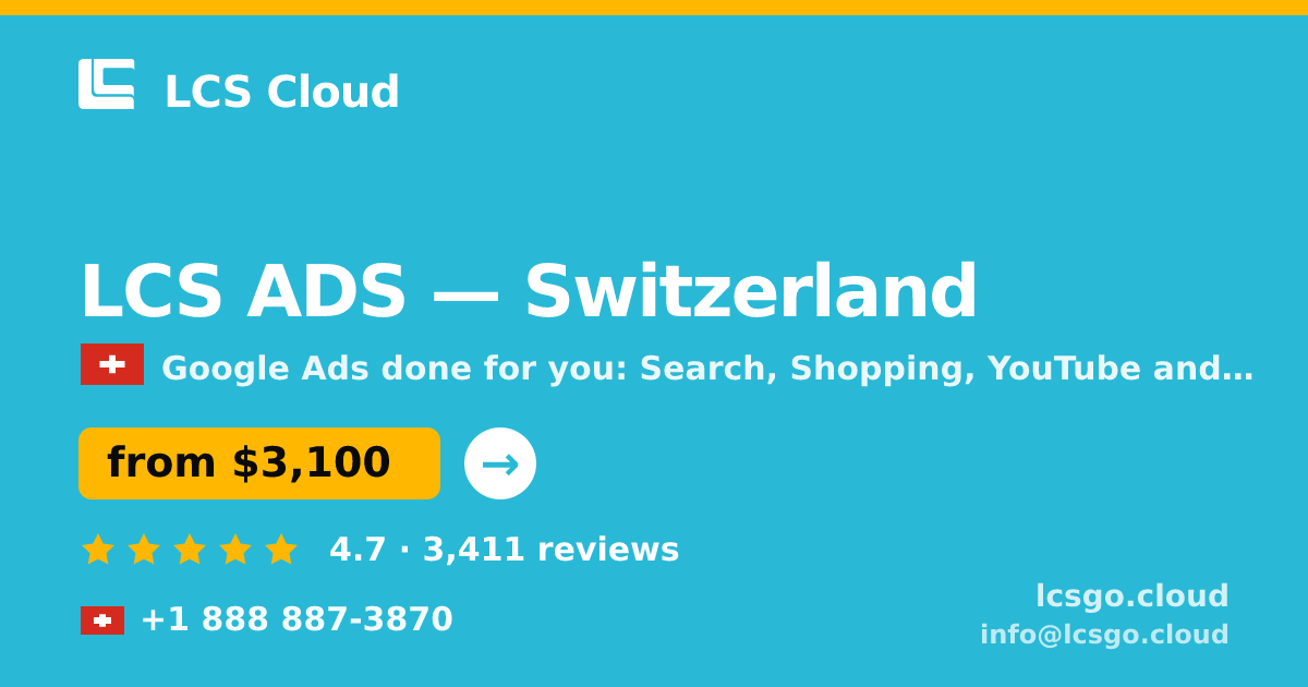 LCS ADS in Switzerland — from $3,100/mo, rated 4.7/5 by 3411 clients. LCS Cloud.