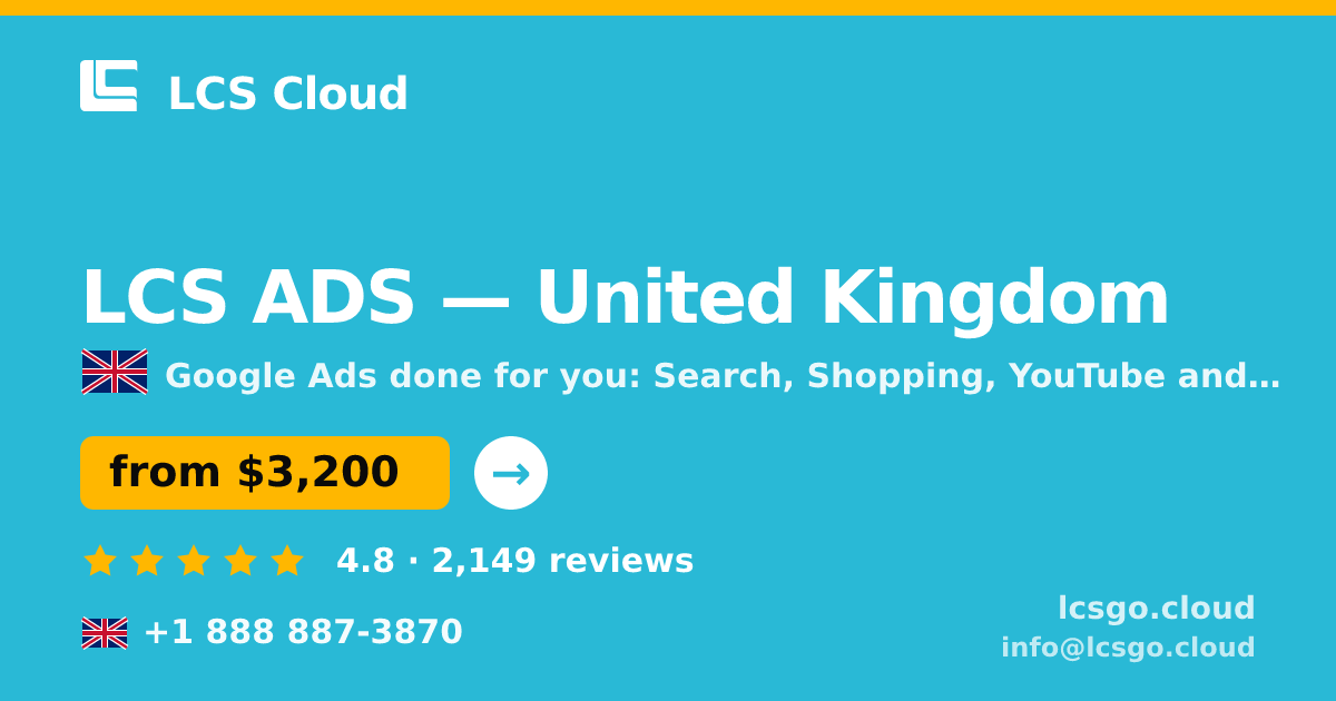 LCS ADS in United Kingdom — from $3,200/mo, rated 4.8/5 by 2149 clients. LCS Cloud.