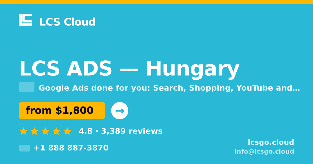 LCS ADS in Hungary — from $1,800/mo, rated 4.8/5 by 3389 clients. LCS Cloud.