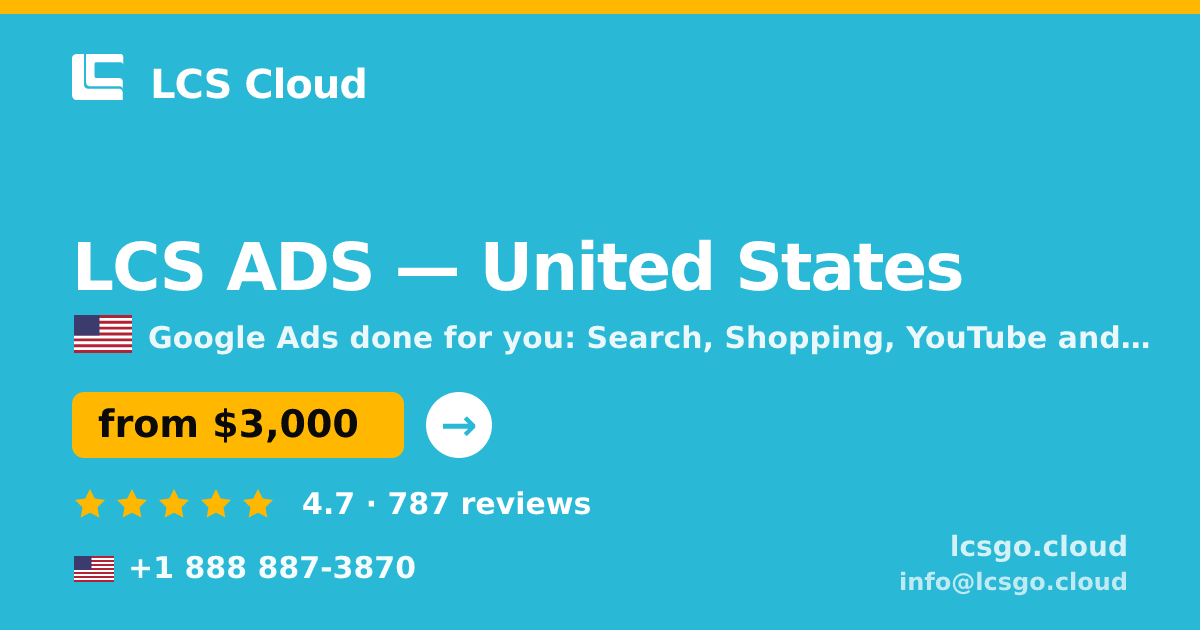 LCS ADS in United States — from $3,000/mo, rated 4.7/5 by 787 clients. LCS Cloud.