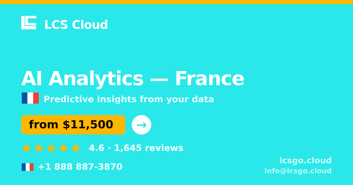AI Analytics in France — from $11,500, rated 4.6/5 by 1645 clients. LCS Cloud.