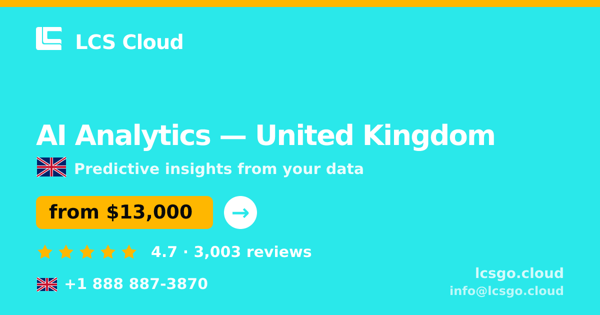 AI Analytics in United Kingdom — from $13,000, rated 4.7/5 by 3003 clients. LCS Cloud.