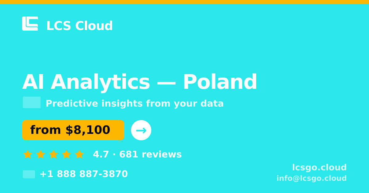 AI Analytics in Poland — from $8,100, rated 4.7/5 by 681 clients. LCS Cloud.