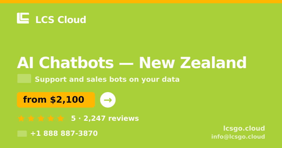 AI Chatbots in Christchurch — from $1,600/mo, rated 4.8/5 by 798 clients. LCS Cloud.