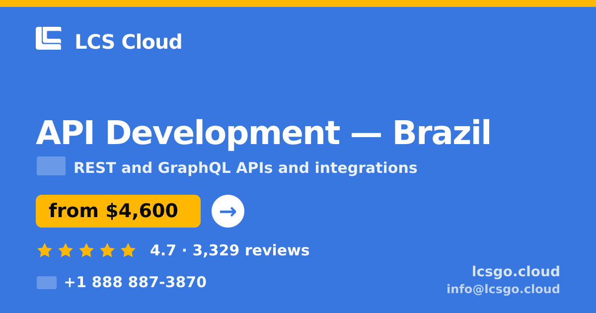 API Development in Brazil — from $4,600, rated 4.7/5 by 3329 clients. LCS Cloud.