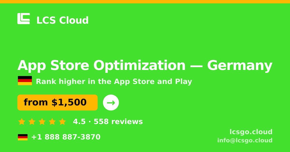 App Store Optimization in Berlin — from $2,200/mo, rated 4.7/5 by 686 clients. LCS Cloud.
