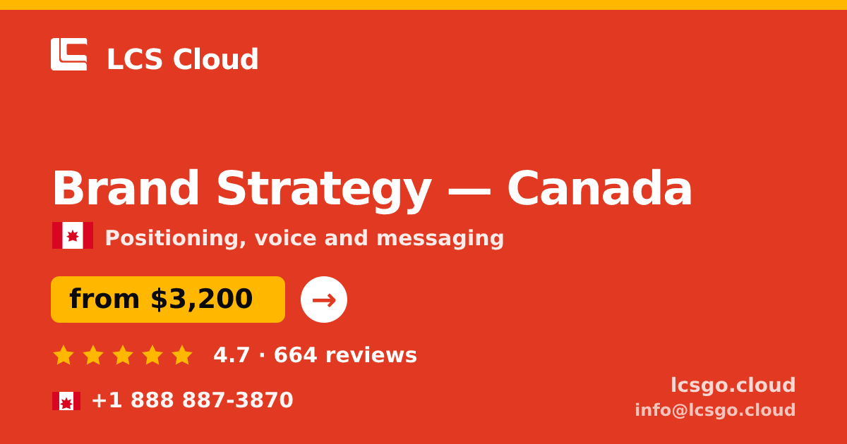 Brand Strategy in Montreal — from $3,300, rated 4.9/5 by 3414 clients. LCS Cloud.