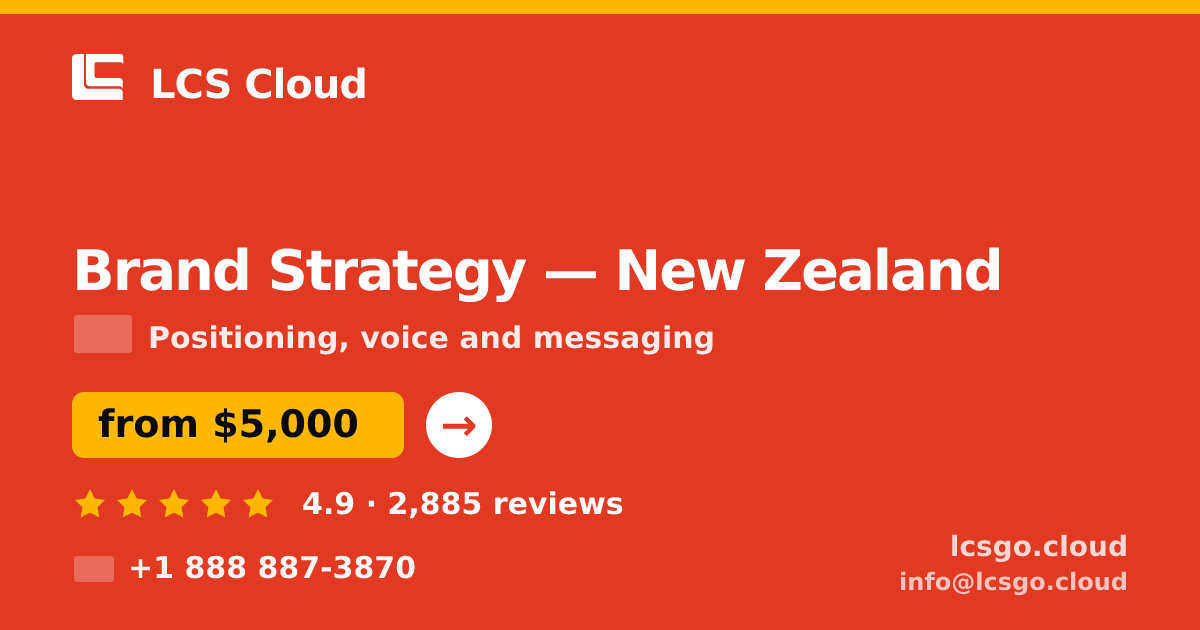 Brand Strategy in New Zealand — from $5,000, rated 4.9/5 by 2885 clients. LCS Cloud.