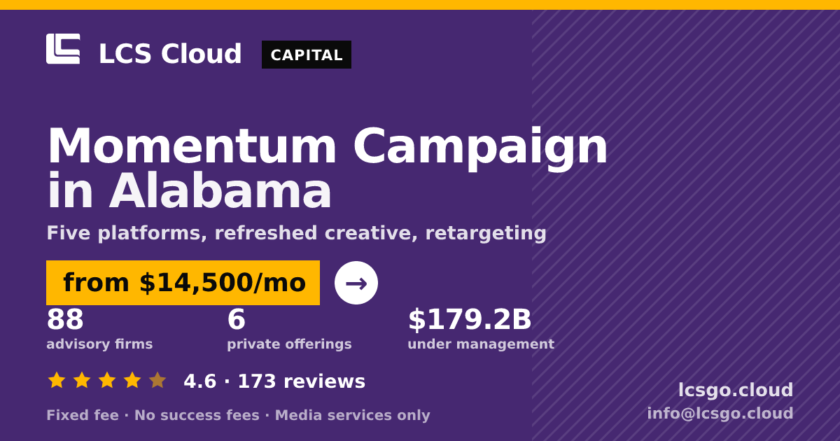 Momentum Campaign in Alabama — from $14,500/mo, rated 4.6/5 across 173 reviews. LCS Cloud.