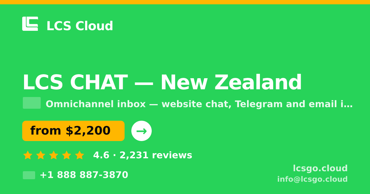 LCS CHAT in New Zealand — from $2,200/mo, rated 4.6/5 by 2231 clients. LCS Cloud.