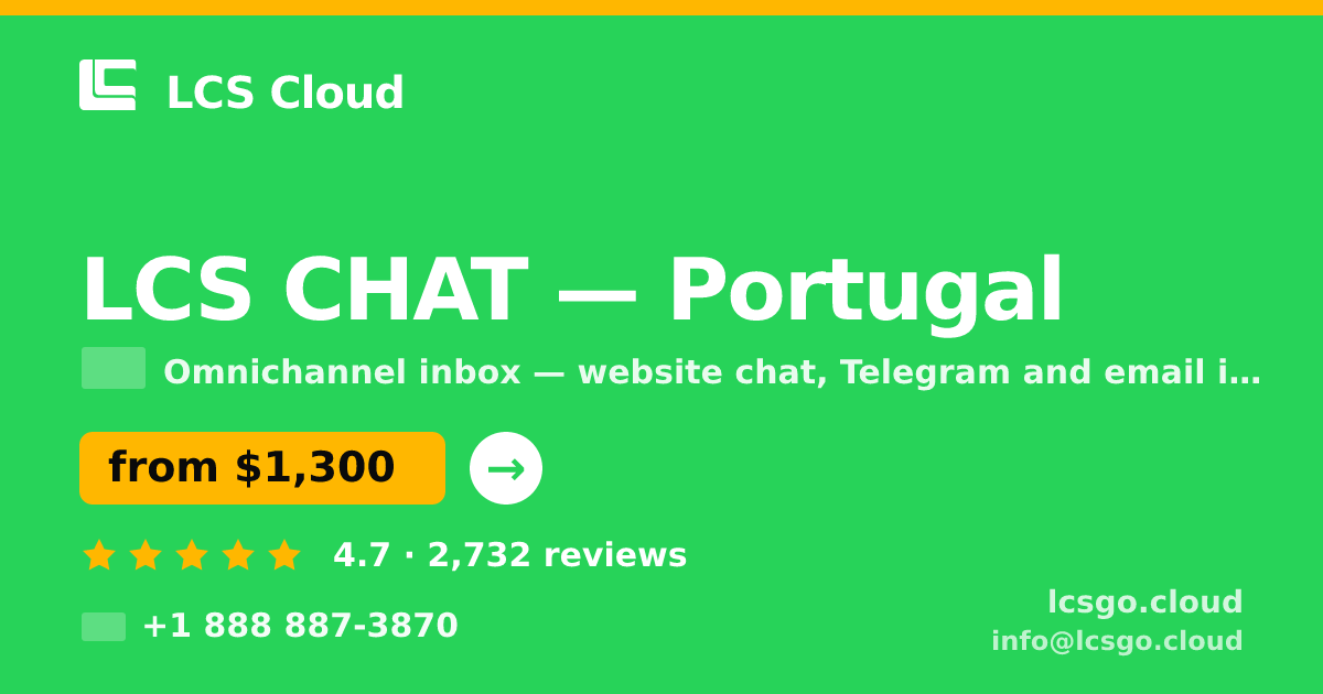 LCS CHAT in Porto — from $1,100/mo, rated 4.7/5 by 729 clients. LCS Cloud.