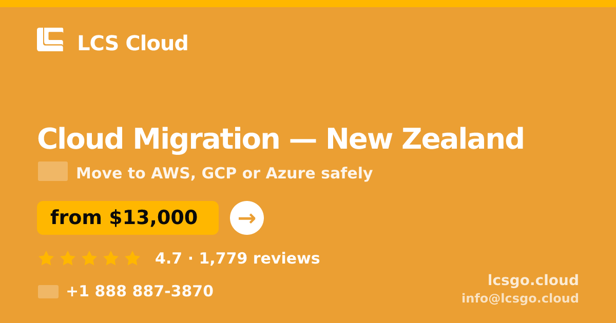 Cloud Migration in Auckland — from $13,500, rated 4.8/5 by 808 clients. LCS Cloud.