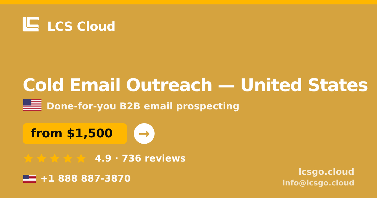 Cold Email Outreach in Philadelphia — from $1,600/mo, rated 4.7/5 by 3090 clients. LCS Cloud.