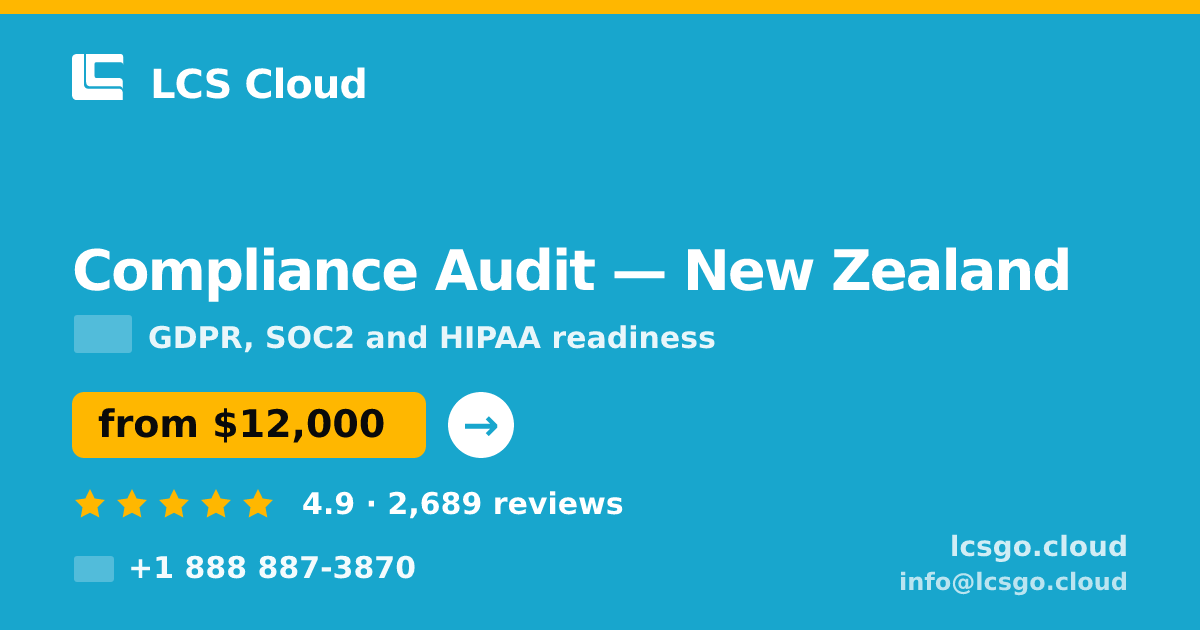 Compliance Audit in Christchurch — from $10,500, rated 4.5/5 by 2692 clients. LCS Cloud.