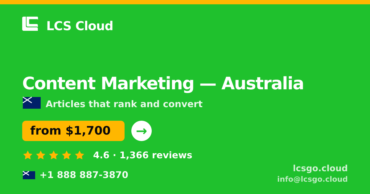 Content Marketing in Brisbane — from $1,900/mo, rated 5/5 by 2144 clients. LCS Cloud.