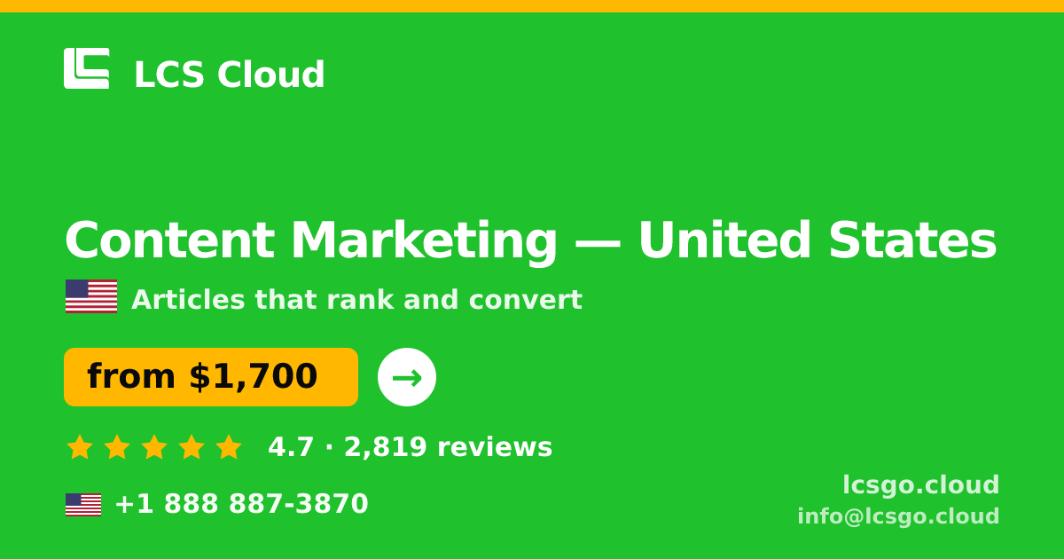 Content Marketing in Phoenix — from $1,400/mo, rated 4.6/5 by 2880 clients. LCS Cloud.
