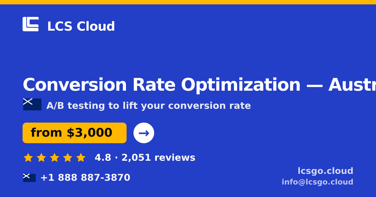 Conversion Rate Optimization in Perth — from $2,600/mo, rated 4.8/5 by 2492 clients. LCS Cloud.