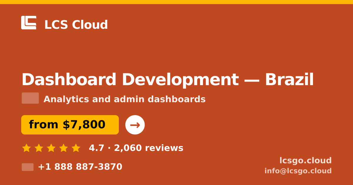 Dashboard Development in Brazil — from $7,800, rated 4.7/5 by 2060 clients. LCS Cloud.