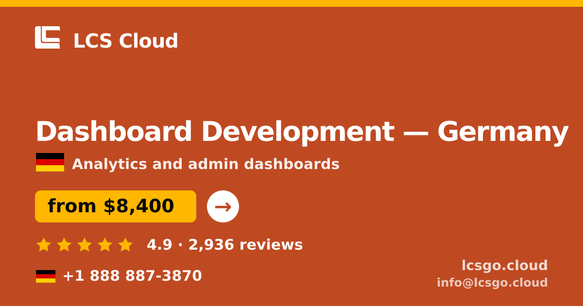 Dashboard Development in Germany — from $8,400, rated 4.9/5 by 2936 clients. LCS Cloud.
