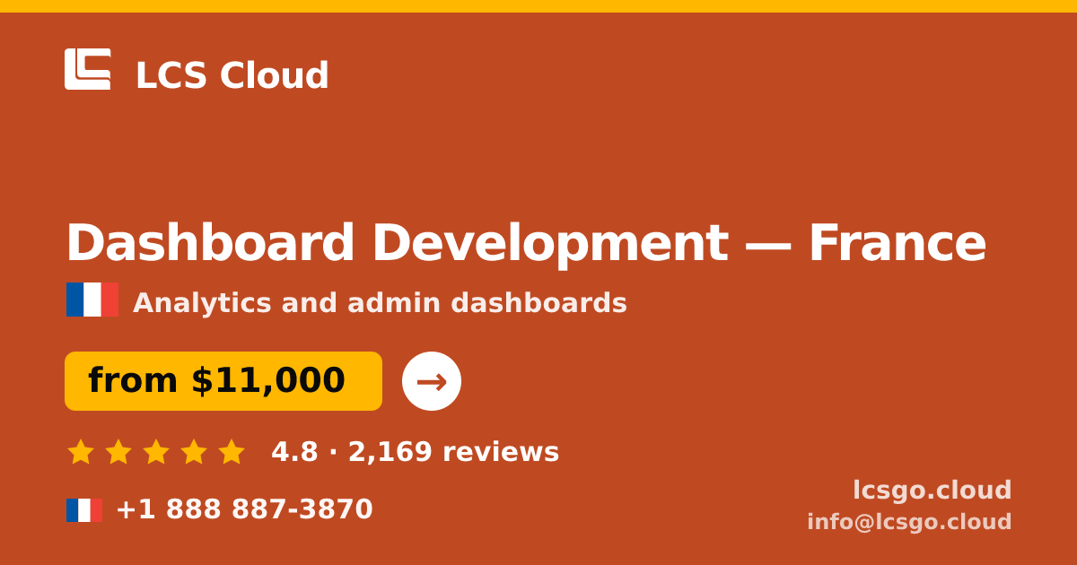 Dashboard Development in France — from $11,000, rated 4.8/5 by 2169 clients. LCS Cloud.