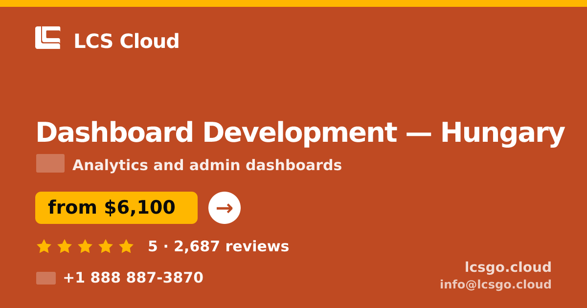 Dashboard Development in Hungary — from $6,100, rated 5/5 by 2687 clients. LCS Cloud.