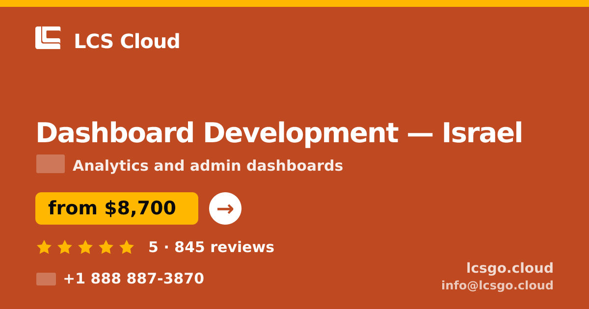 Dashboard Development in Haifa — from $8,900, rated 5/5 by 579 clients. LCS Cloud.