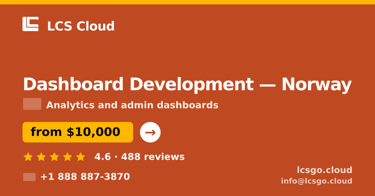 Dashboard Development in Norway — from $10,000, rated 4.6/5 by 488 clients. LCS Cloud.