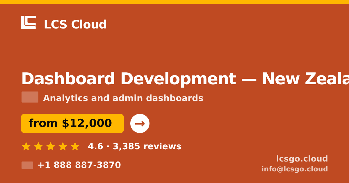 Dashboard Development in New Zealand — from $12,000, rated 4.6/5 by 3385 clients. LCS Cloud.