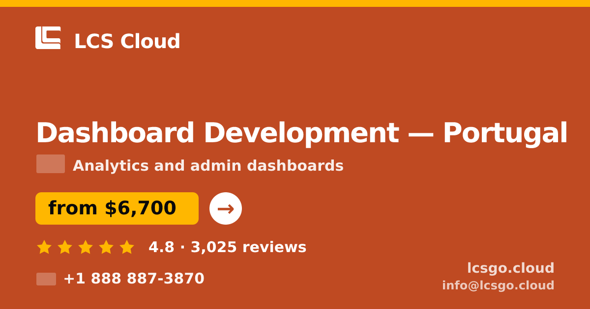 Dashboard Development in Porto — from $6,400, rated 4.8/5 by 1419 clients. LCS Cloud.