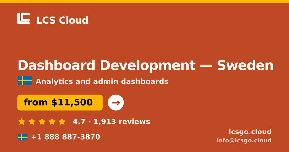 Dashboard Development in Malmö — from $12,000, rated 4.6/5 by 2240 clients. LCS Cloud.