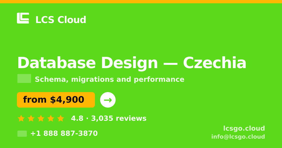 Database Design in Czechia — from $4,900, rated 4.8/5 by 3035 clients. LCS Cloud.