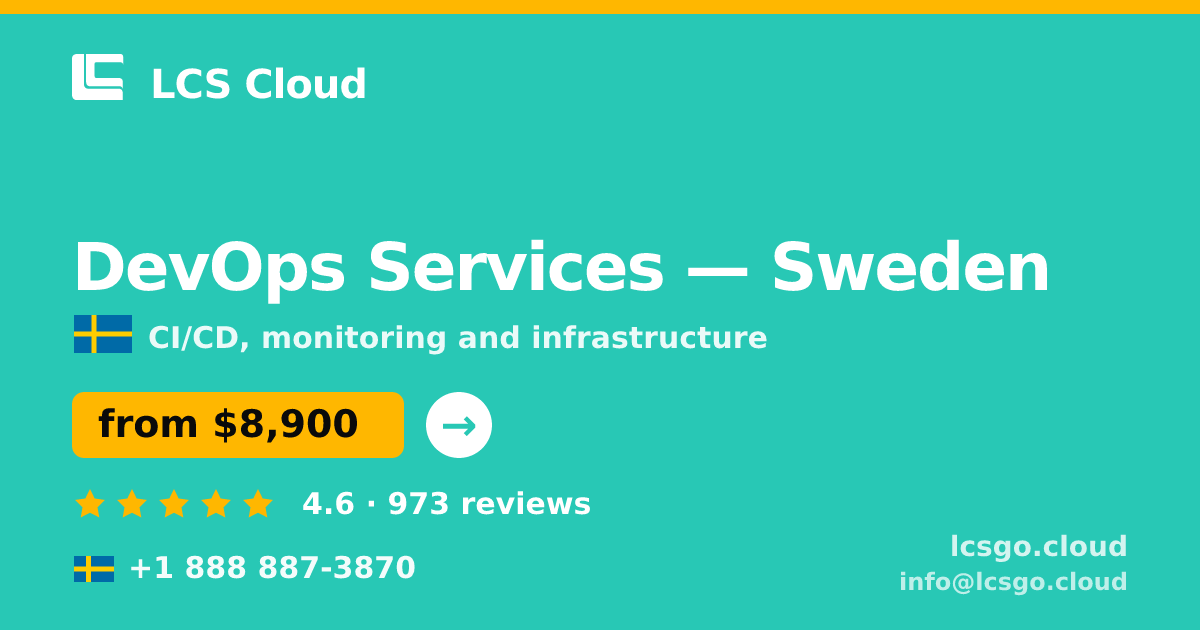 DevOps Services in Stockholm — from $11,500/mo, rated 4.8/5 by 764 clients. LCS Cloud.