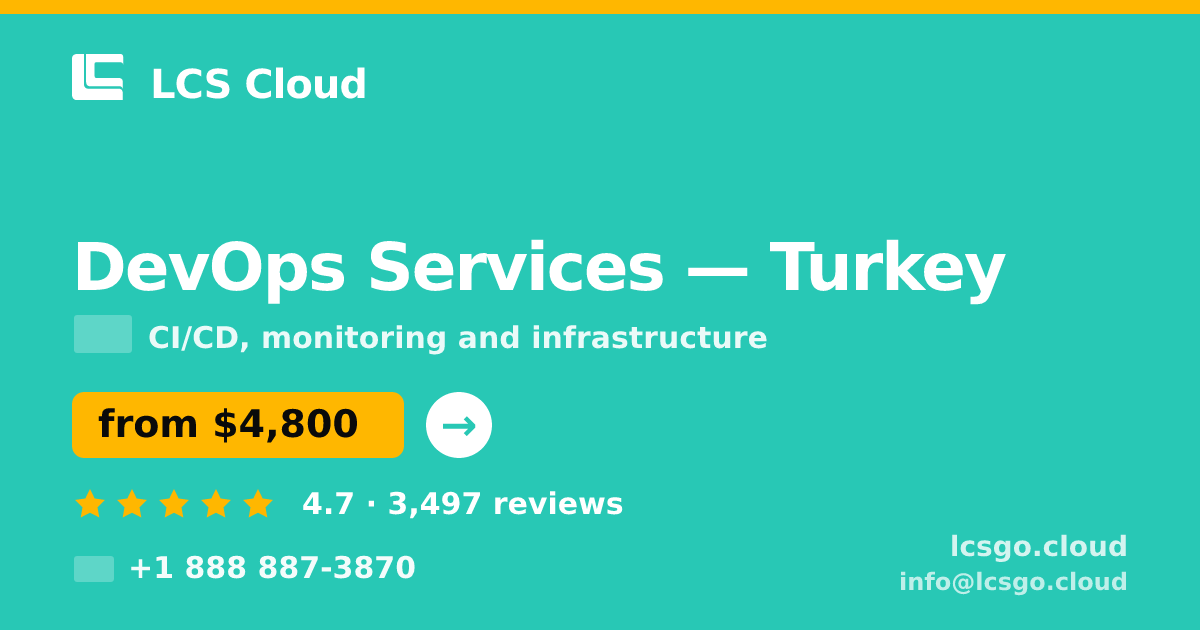 DevOps Services in Ankara — from $3,400/mo, rated 4.7/5 by 382 clients. LCS Cloud.