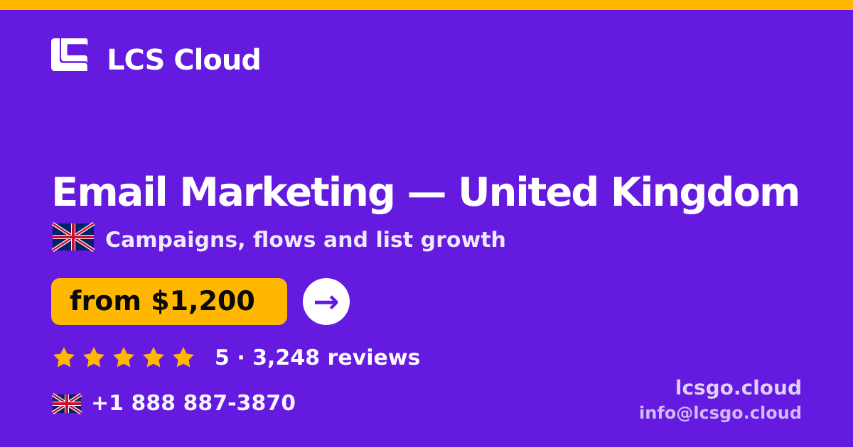 Email Marketing in Glasgow — from $1,400/mo, rated 4.9/5 by 2979 clients. LCS Cloud.