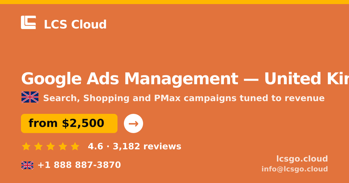 Google Ads Management in Leeds — from $3,100/mo, rated 4.7/5 by 1582 clients. LCS Cloud.