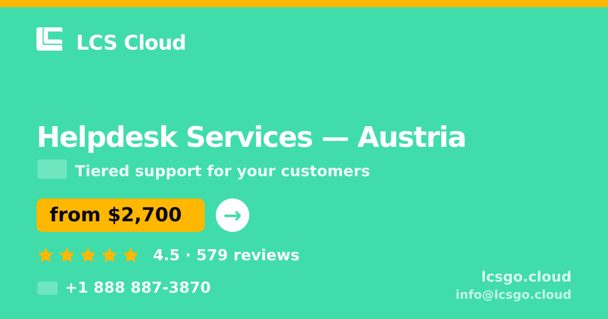 Helpdesk Services in Vienna — from $2,900/mo, rated 5/5 by 3318 clients. LCS Cloud.