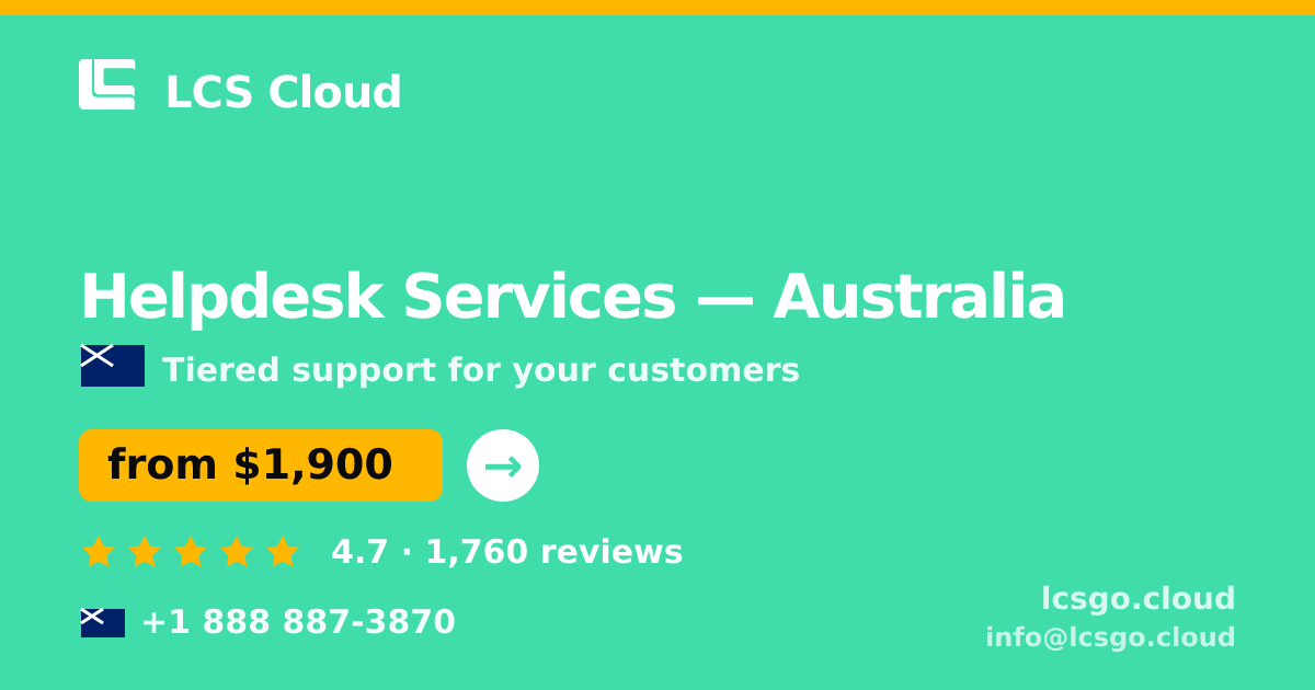 Helpdesk Services in Brisbane — from $2,000/mo, rated 4.6/5 by 2880 clients. LCS Cloud.