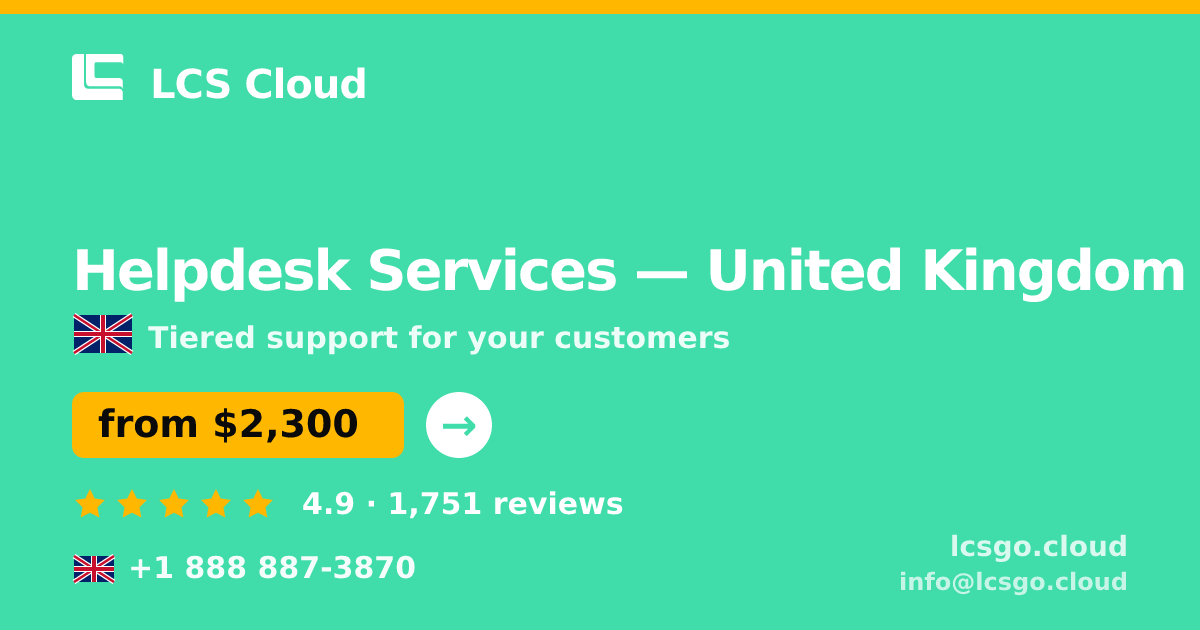 Helpdesk Services in Glasgow — from $2,400/mo, rated 4.6/5 by 3363 clients. LCS Cloud.