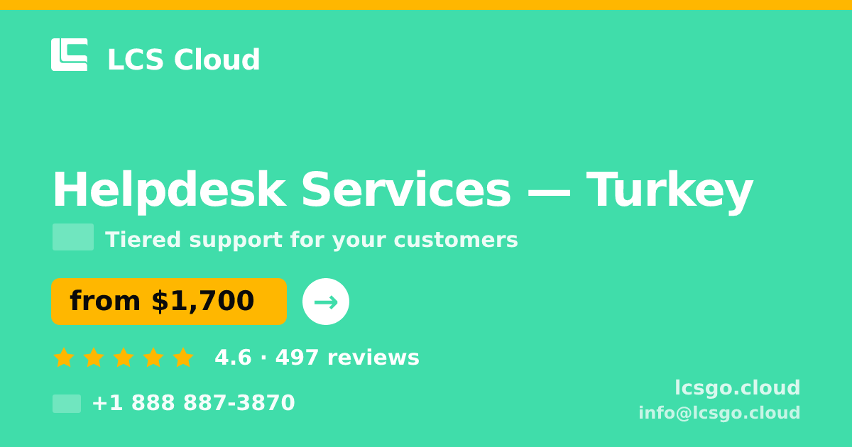 Helpdesk Services in Ankara — from $900/mo, rated 4.9/5 by 1885 clients. LCS Cloud.