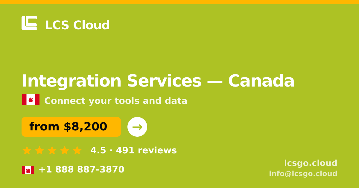 Integration Services in Calgary — from $6,500, rated 5/5 by 3310 clients. LCS Cloud.