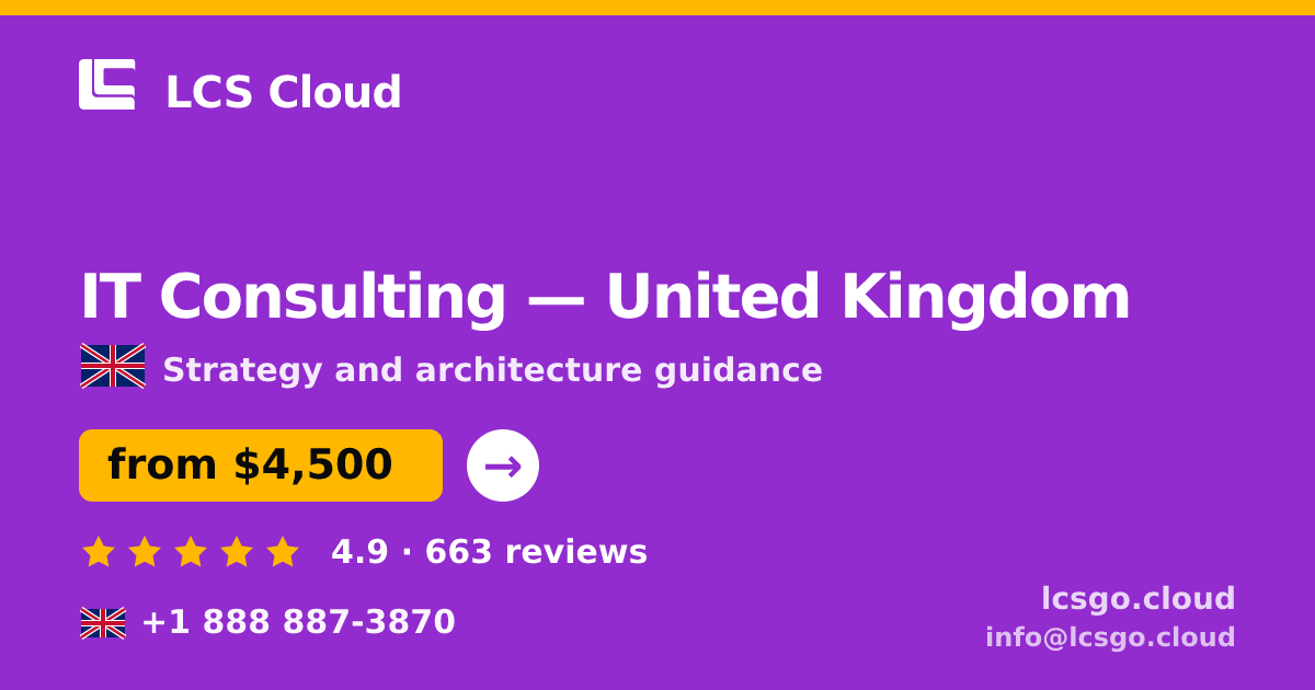 IT Consulting in Glasgow — from $3,800, rated 4.6/5 by 2858 clients. LCS Cloud.