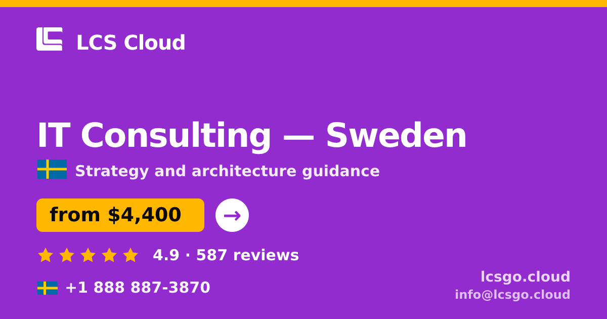 IT Consulting in Malmö — from $4,600, rated 5/5 by 996 clients. LCS Cloud.