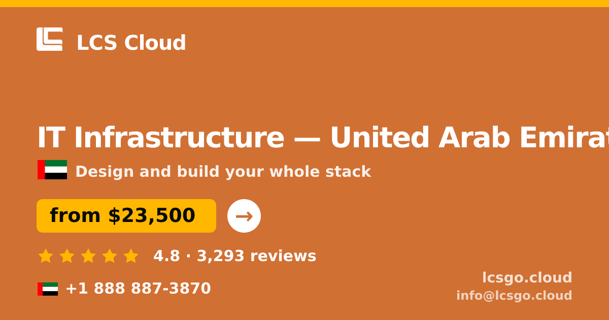 IT Infrastructure in United Arab Emirates — from $23,500, rated 4.8/5 by 3293 clients. LCS Cloud.