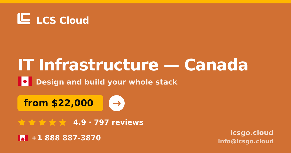 IT Infrastructure in Montreal — from $21,500, rated 4.8/5 by 939 clients. LCS Cloud.