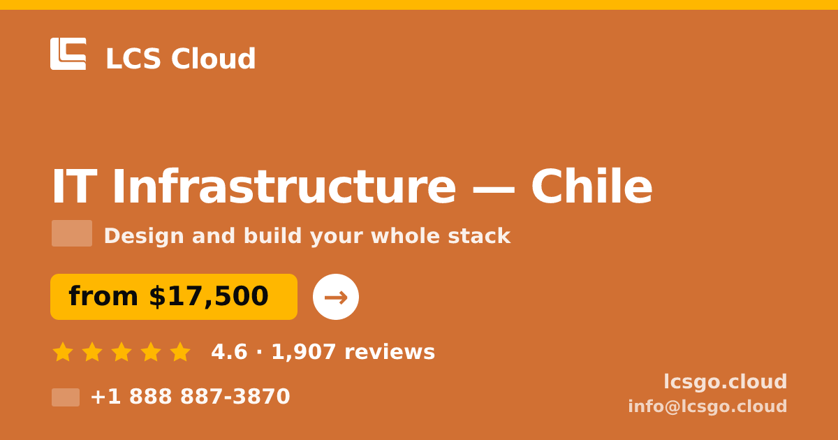 IT Infrastructure in Chile — from $17,500, rated 4.6/5 by 1907 clients. LCS Cloud.