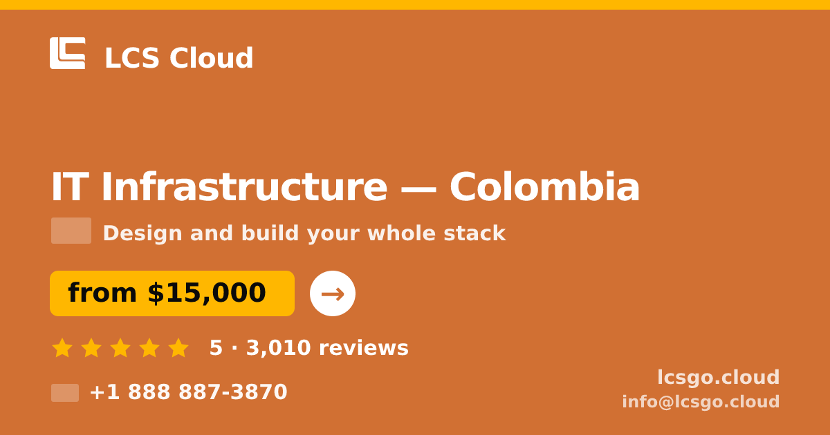 IT Infrastructure in Colombia — from $15,000, rated 5/5 by 3010 clients. LCS Cloud.