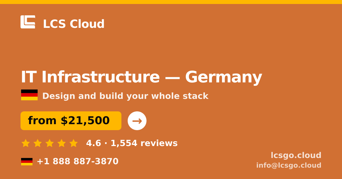 IT Infrastructure in Berlin — from $19,500, rated 4.8/5 by 842 clients. LCS Cloud.