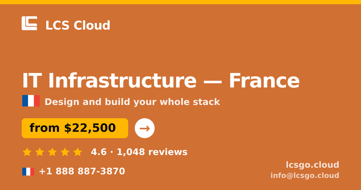 IT Infrastructure in France — from $22,500, rated 4.6/5 by 1048 clients. LCS Cloud.